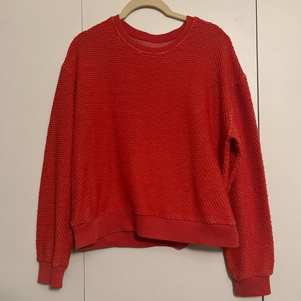 Marine Layer Birdseye Sweatshirt, Red, Size M